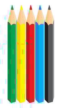 Color pencils isolated on a white vector