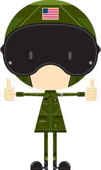 Cute Cartoon Airforce Fighter Pilot Character vector