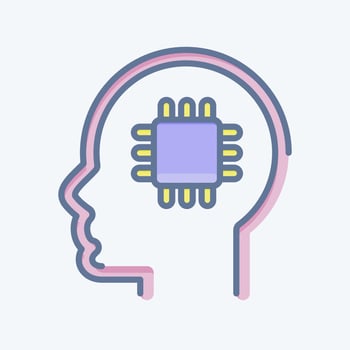 Icon Artificial Intelligence. related to Psychology Personality symbol. simple design editable. simple illustration vector