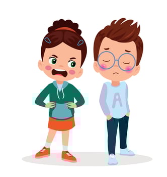 cute little boy whisper secret to friend vector