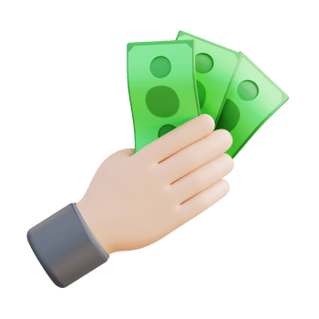 3d Illustration of a hand holding a banknote png