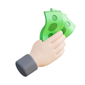 3d Illustration of a hand holding a banknote png
