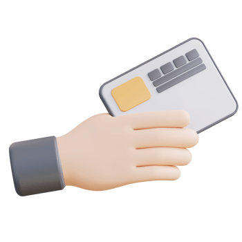 3d Illustration of a hand holding an atm card png