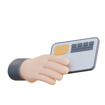 3d Illustration of a hand holding an atm card png