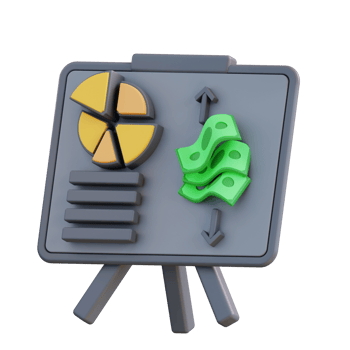 3d Illustration of financial graph presentation png