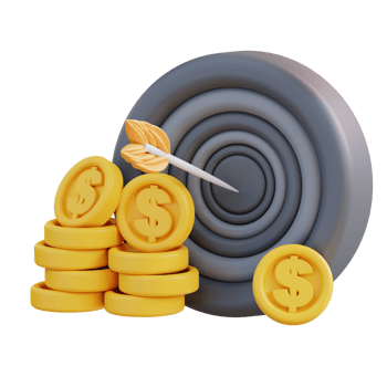 3d Illustration of financial target png