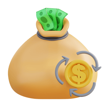 3d Illustration of a money bag png