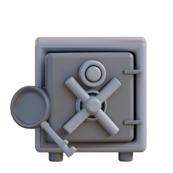 3d Illustration of money safe lock box png