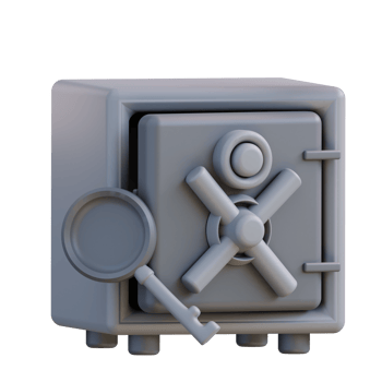 3d Illustration of money safe lock box png