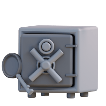 3d Illustration of money safe lock box png