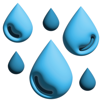 3D illustration water in nature set png