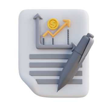 3d illustration of financial graphic document png