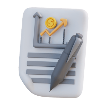 3d illustration of financial graphic document png
