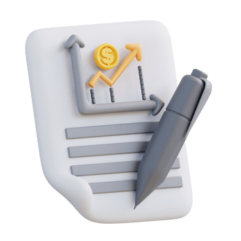 3d illustration of financial graphic document png