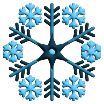 3D illustration snow flake  in nature set png