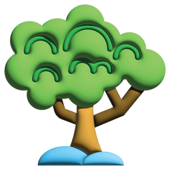 3D illustration tree in nature set png