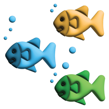 3D illustration fish in nature set png