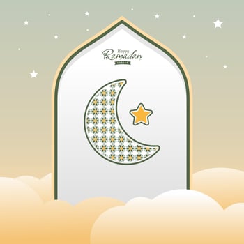 islamic Ramadan greeting template design vector