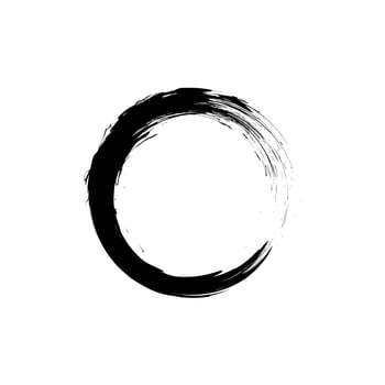 Black enso zen circle on white background. Vector illustration