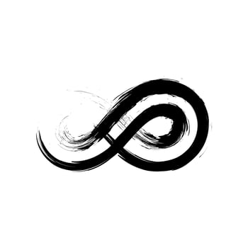 Infinity Black enso zen circle on white background. Vector illustration