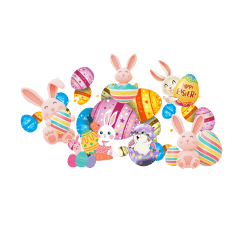 Rabbit with Ester Egg png