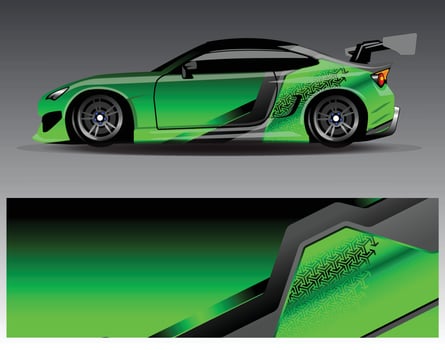 Car wrap design vector. Graphic abstract stripe racing background kit designs for wrap vehicle  race car  rally  adventure and livery vector