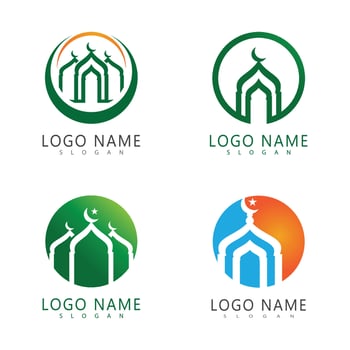 Ramadhan kareem poster banner islamic wallpaper mousque logo icon flat design vector