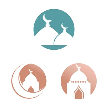 Ramadhan kareem poster banner islamic wallpaper mousque logo icon flat design vector