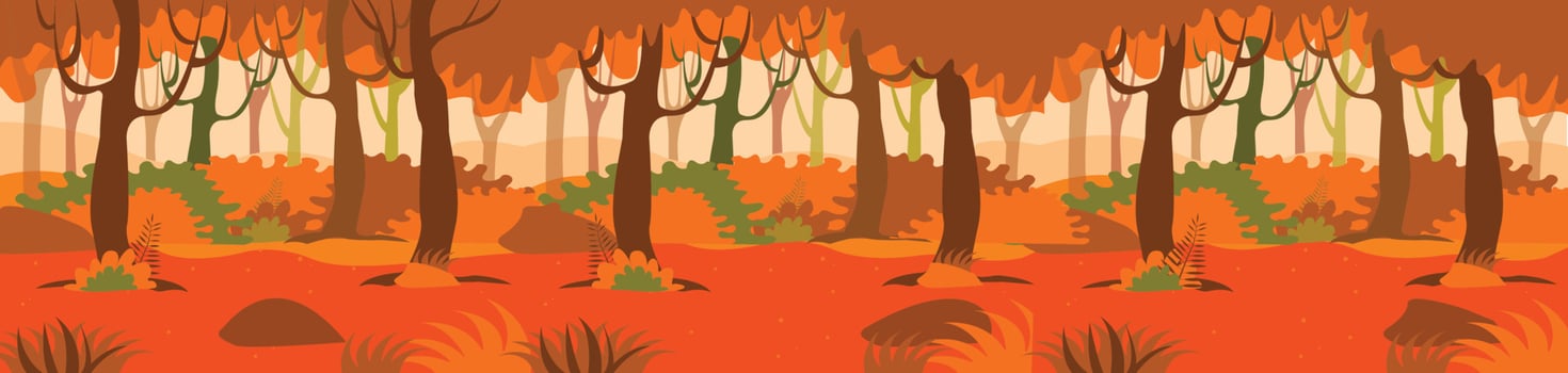 Vector illustration of an autumn forest background.