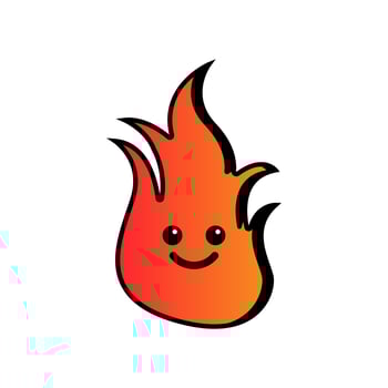 Cute fire character icons vector illustration