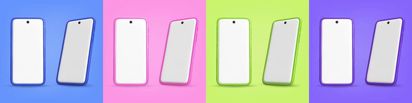 3d realistic Mock-up smart phone empty screen, vector illustration