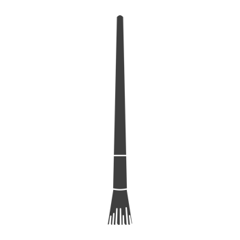 Big Painting Brush Stationary Collection Tools Black Theme png