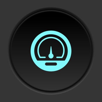 Dark button flat icons on round backgrounds. Building construction insurance dark circle vector icon on darken background