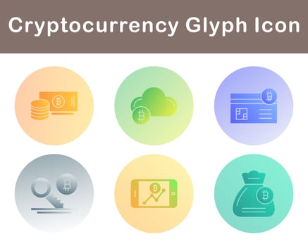 Bitcoin And Cryptocurrency Vector Icon Set