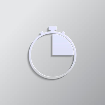 timer, time paper style icon. Grey color vector background- Paper style vector icon.