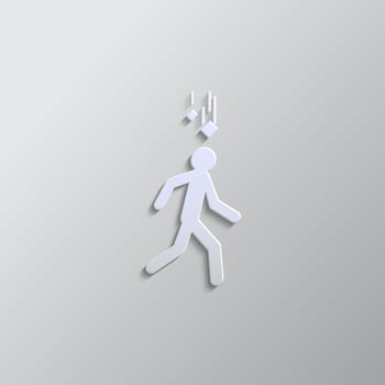 falling, object, human, accident paper style icon. Grey color vector background- Paper style vector icon.