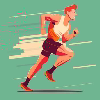 Athletis man run flat illustration vector