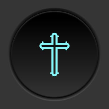 Dark button flat icons on round backgrounds. Building construction insurance dark circle vector icon on darken background