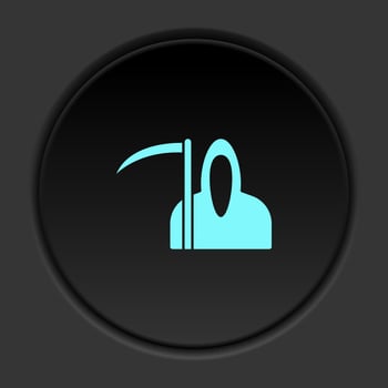Dark button flat icons on round backgrounds. Building construction insurance dark circle vector icon on darken background
