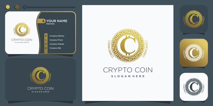 Crypto logo design with creative modern concept idea vector