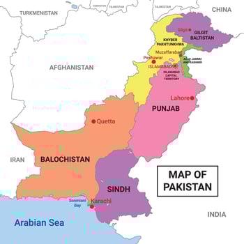 Map of Pakistan vector