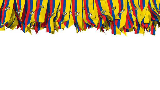 Ecuador Flag Different Shapes of Cloth Stripe Hanging From Top, Independence Day, 3D Rendering png