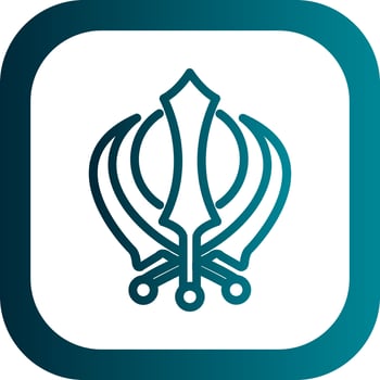 Khanda Vector Icon Design