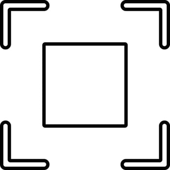 Line vector icon crosshair, focus. Outline vector icon on white background