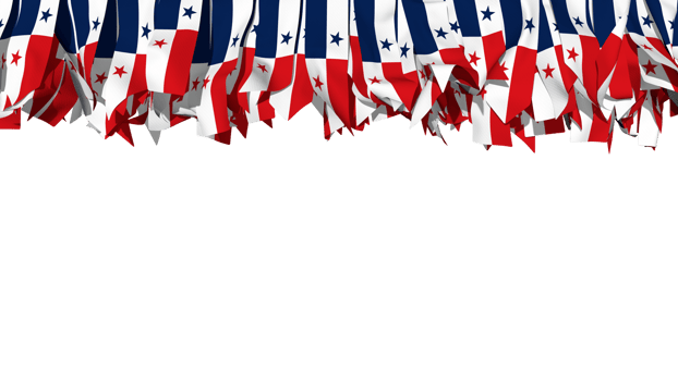 Panama Flag Different Shapes of Cloth Stripe Hanging From Top, Independence Day, 3D Rendering png