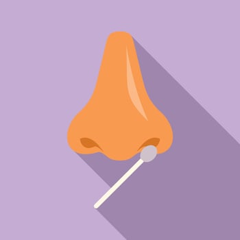 Clinic nose swab icon flat vector. Covid test vector