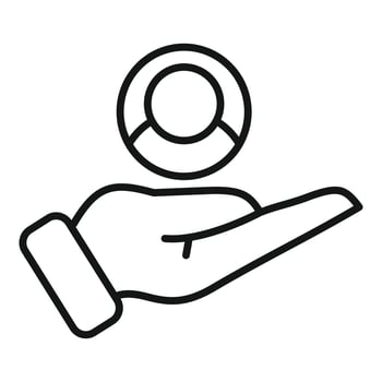 Care person icon outline vector. Human work vector