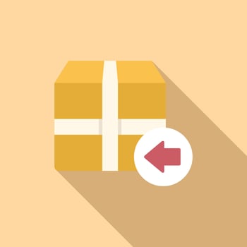 Box return icon flat vector. Cargo package vector