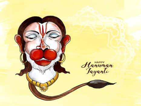 Happy Hanuman Jayanti traditional Indian festival celebration background vector