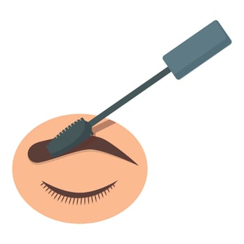 Brush makeup icon cartoon vector. Eye brow vector